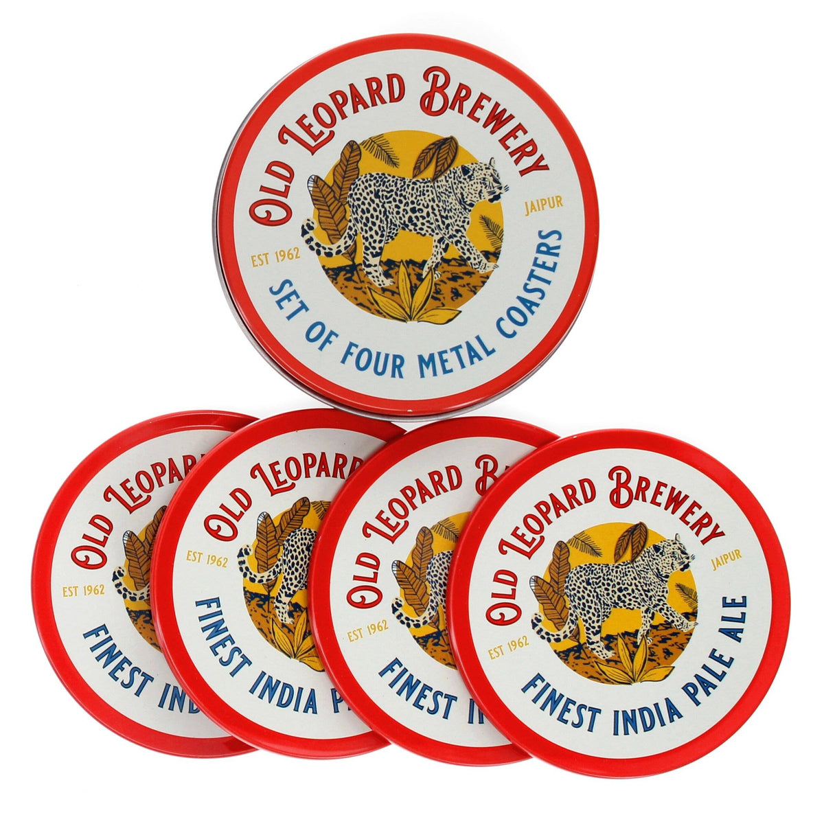 Metal Coasters (Set of 4) - Old Leopard Brewery
