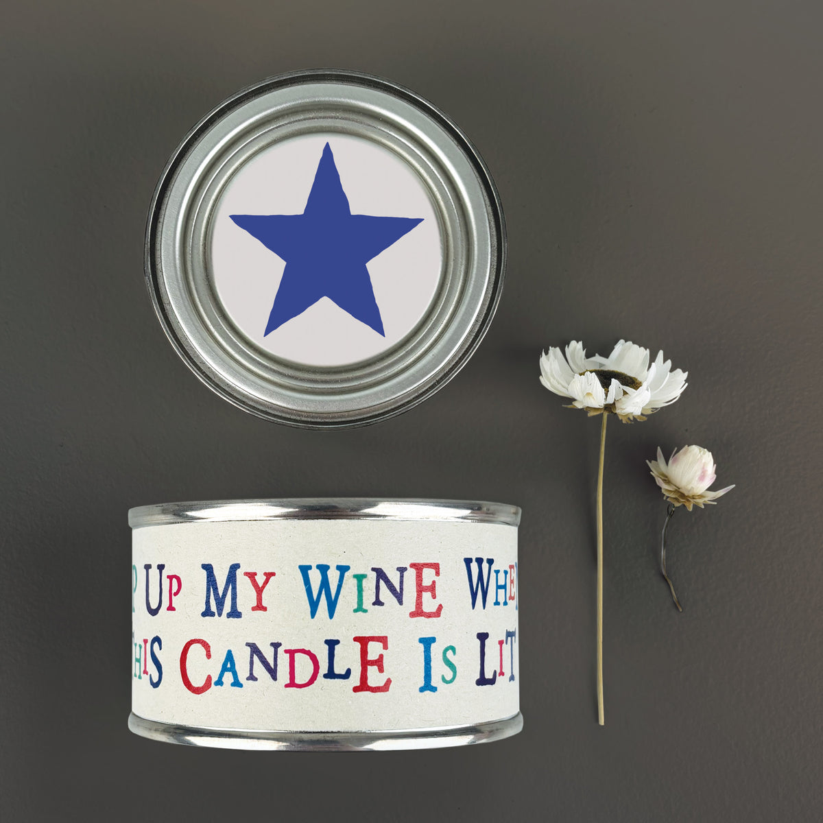 Top Up My Wine Word Candle