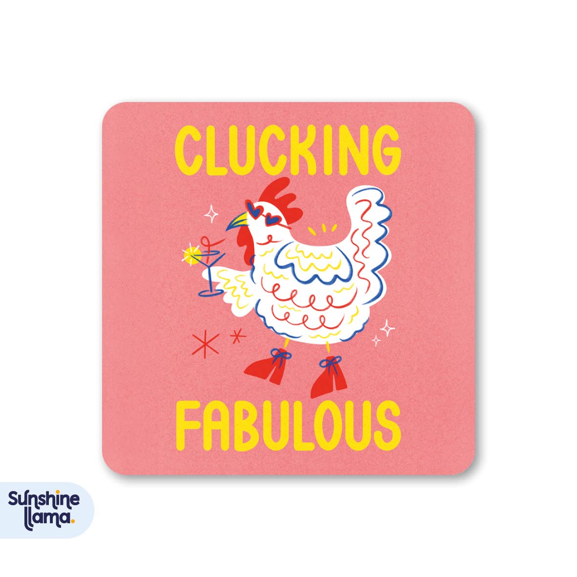Clucking Fabulous Coaster - Sunshine Llama