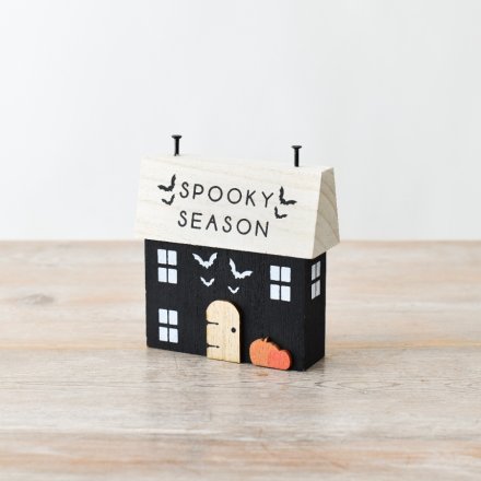 Spooky Season Halloween House Block, 12.5cm