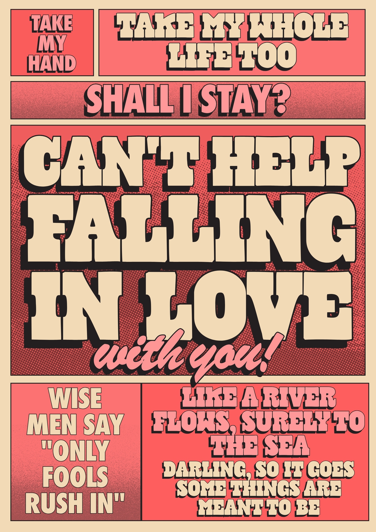 Can’t help falling in love Elvis inspired print