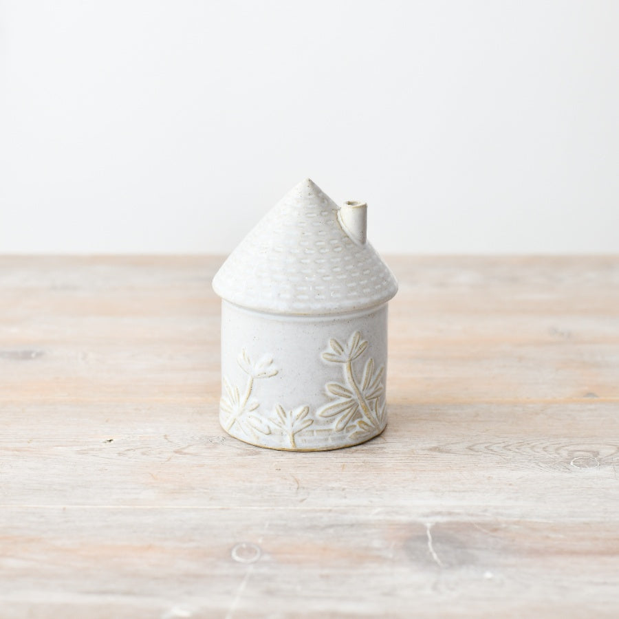 House Ornament with Flower Detailing, 11cm