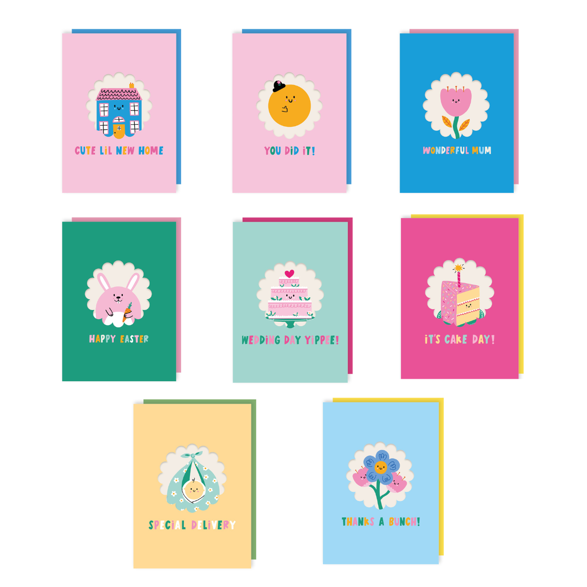 Cake Day Birthday Card - Die Cut Design