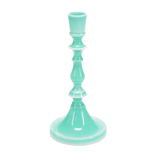 Enamel candlestick (19cm) - Aqua