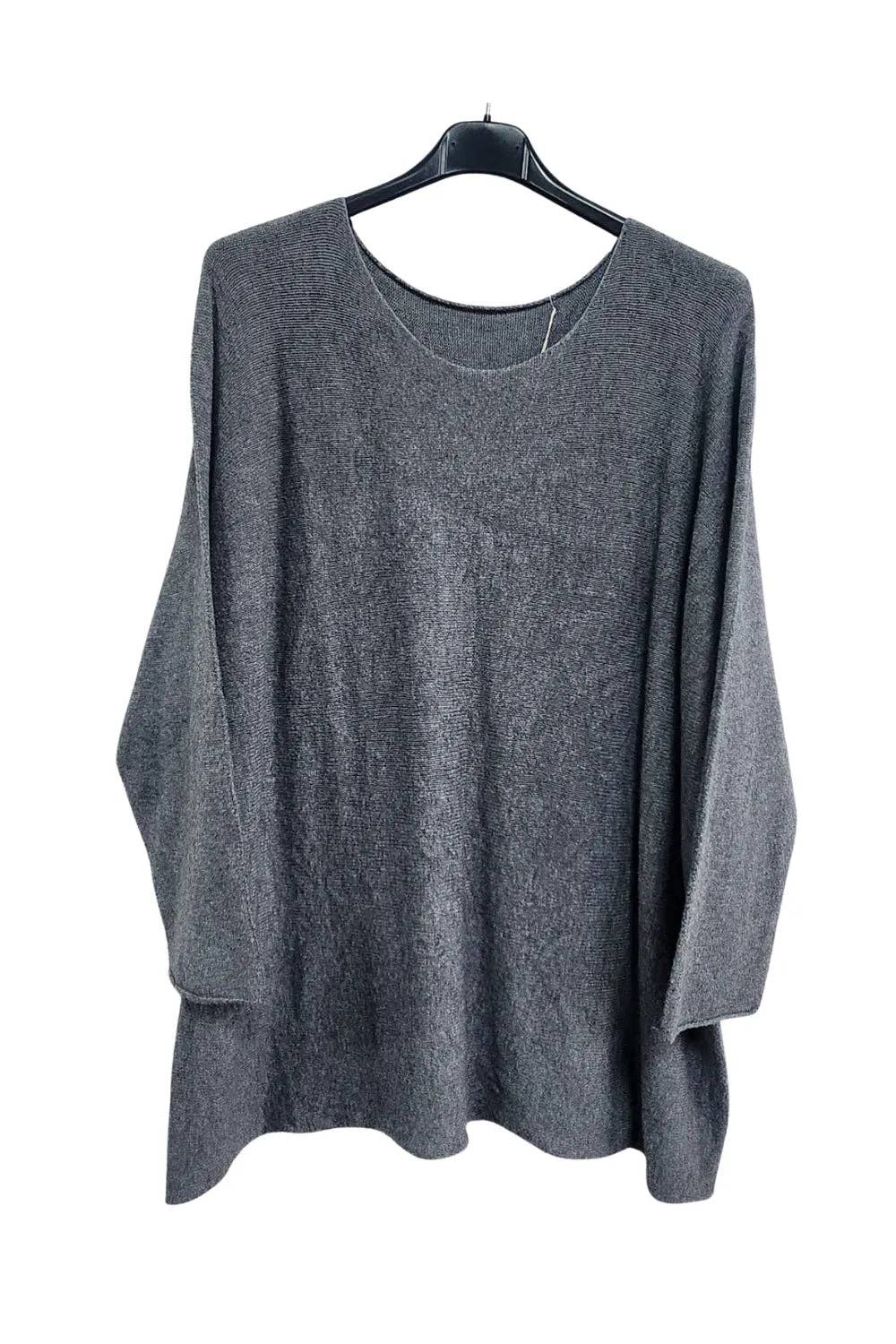 Italian Soft Knit Plain Long Sleeve Jumper Top