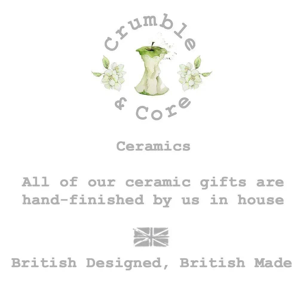 Hanging Ceramic Decoration – 50th Birthday Keepsake with Satin Ribbon & Organza Bag