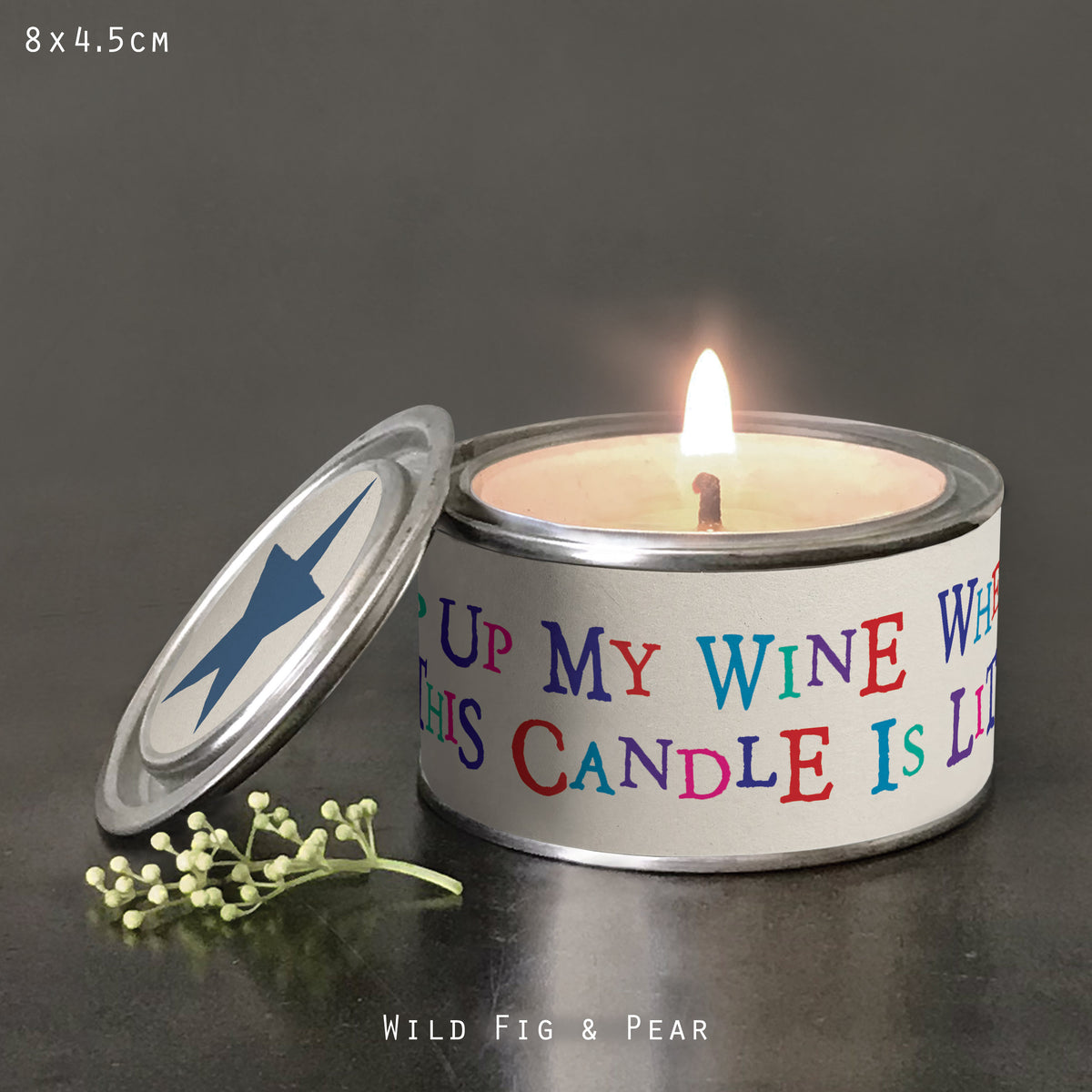 Top Up My Wine Word Candle