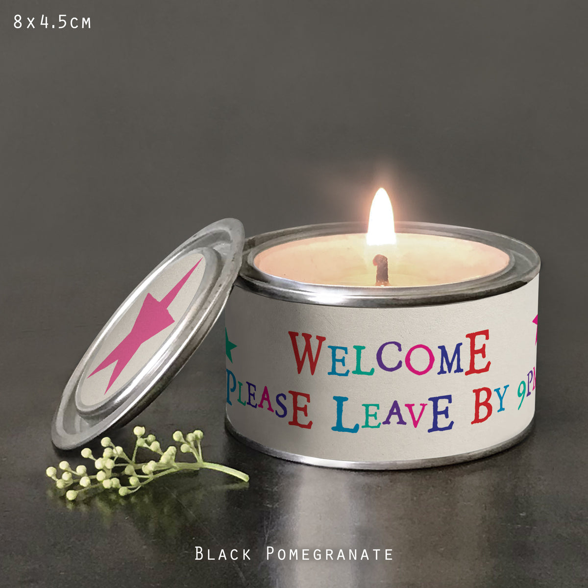 Please Leave by 9pm Word Candle