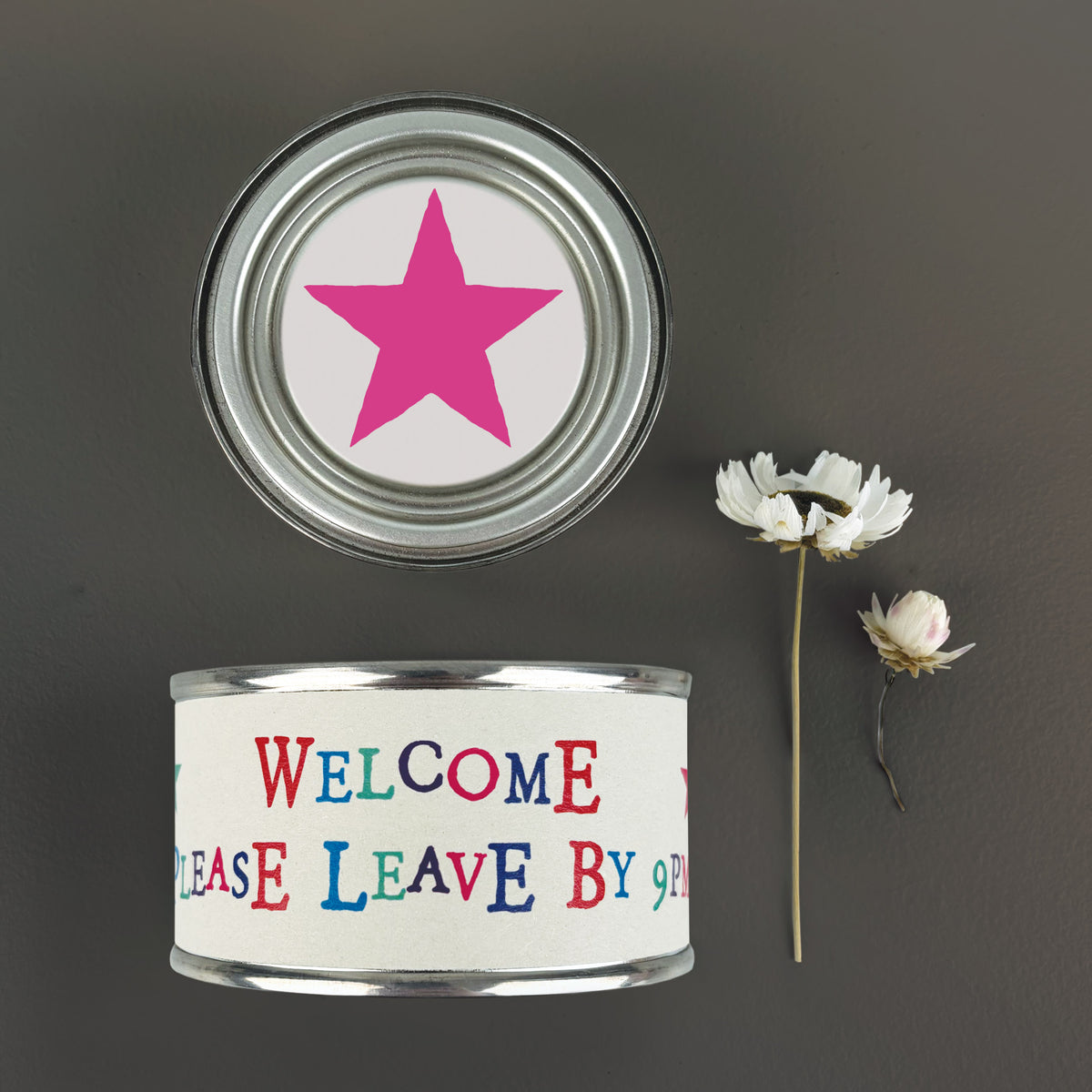 Please Leave by 9pm Word Candle
