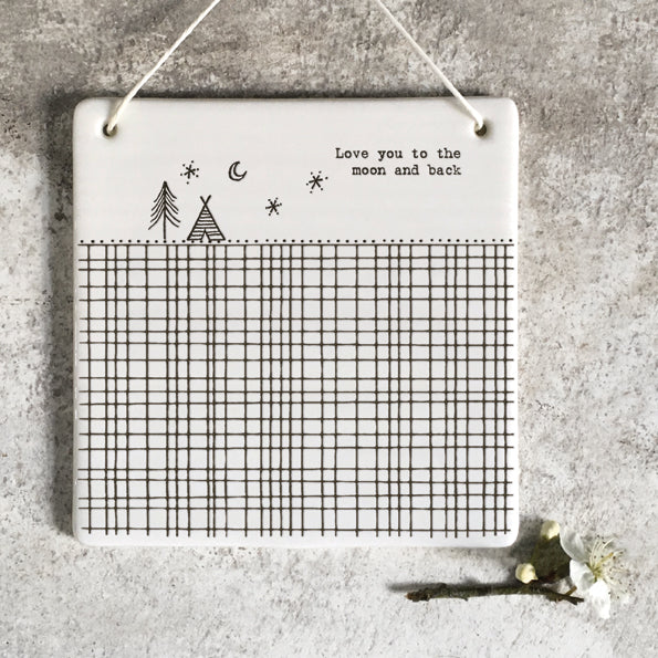 Love You to the Moon and Back Ceramic Square Picture
