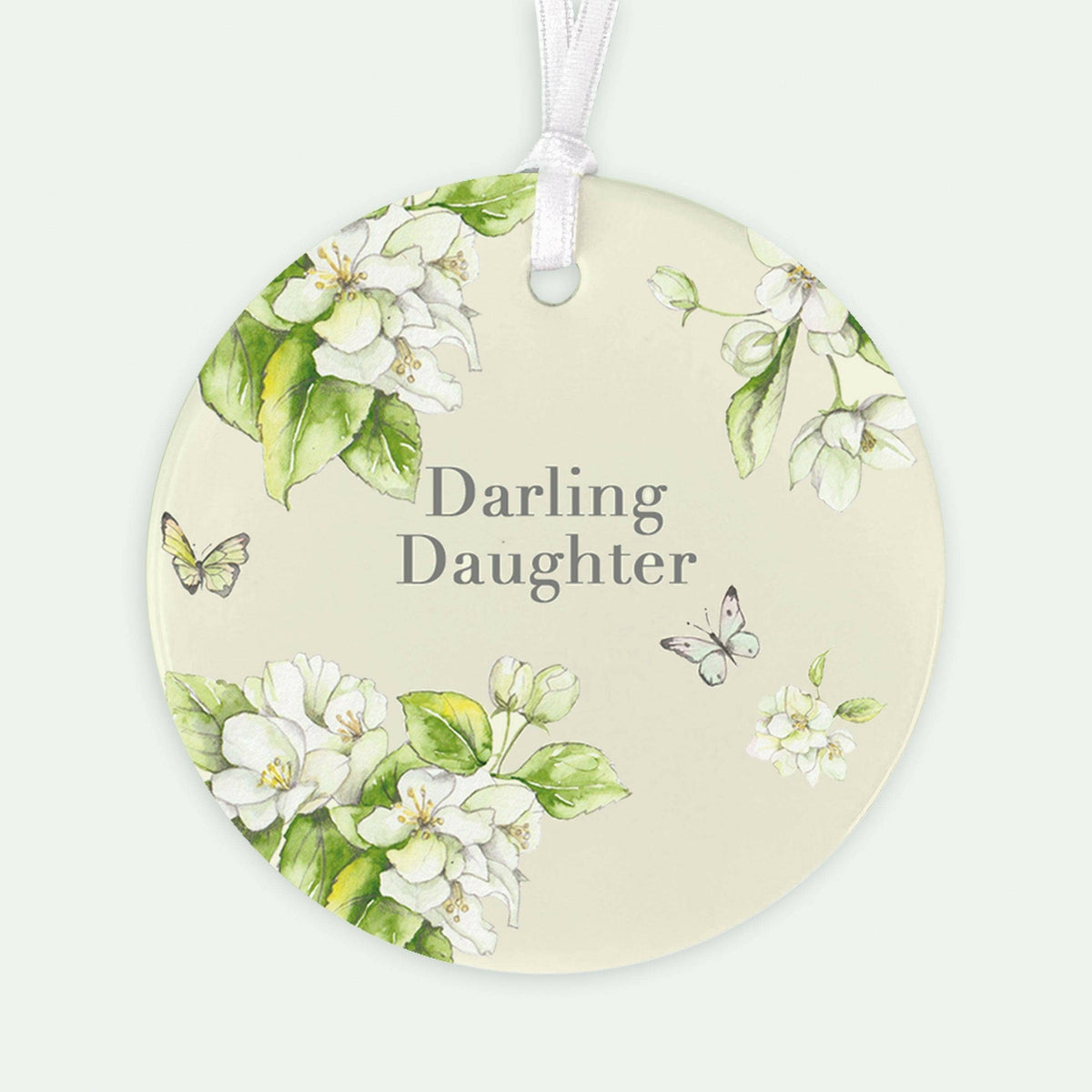 Hanging Ceramic Decoration – Elegant Floral Keepsake Gift for Daughter