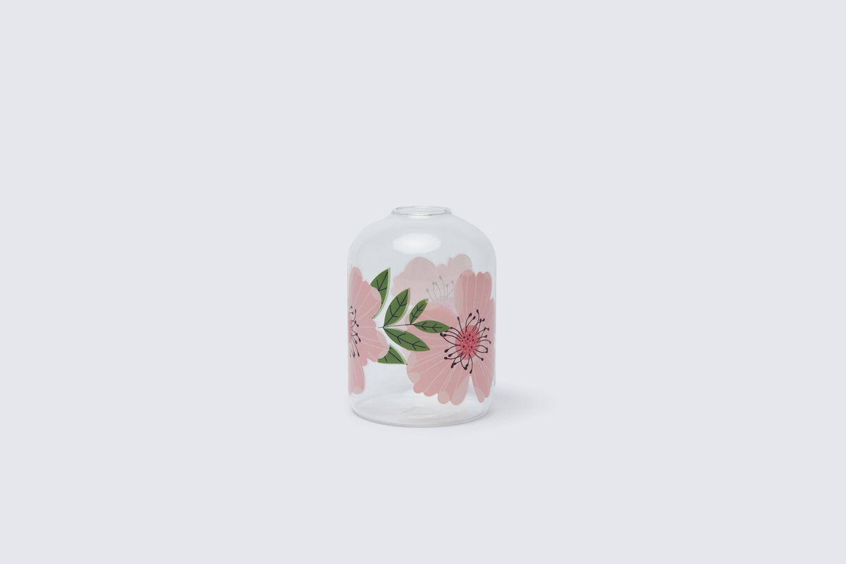 Borosilicate Glass Vase - Pink Rose
