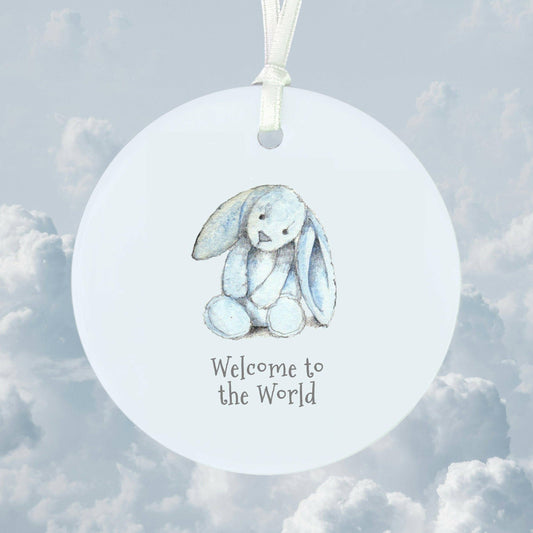 Hanging Ceramic Decoration | Baby Boy Keepsake Gift – Glossy Nursery Ornament