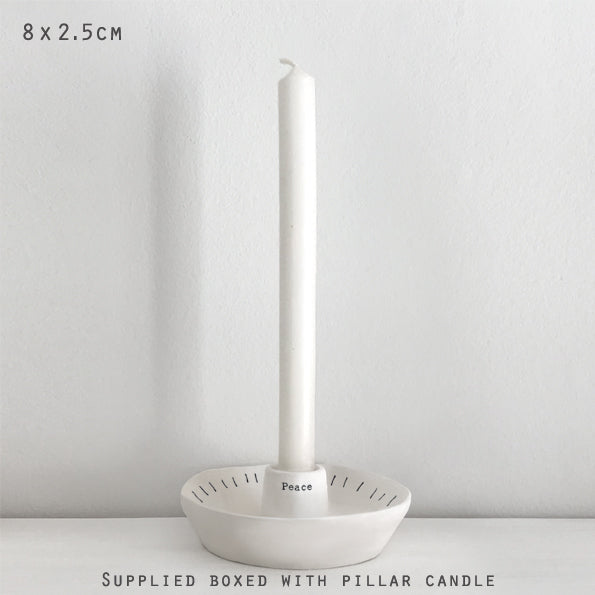 Peace Porcelain Candle Holder