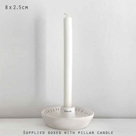 Peace Porcelain Candle Holder