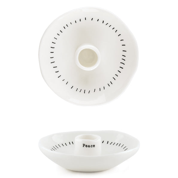 Peace Porcelain Candle Holder