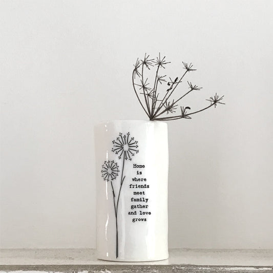 Home Where Friends Meet Small Porcelain Vase