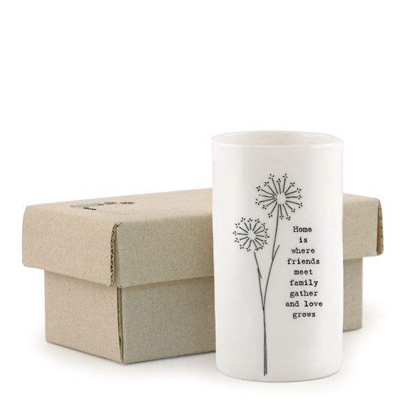 Home Where Friends Meet Small Porcelain Vase