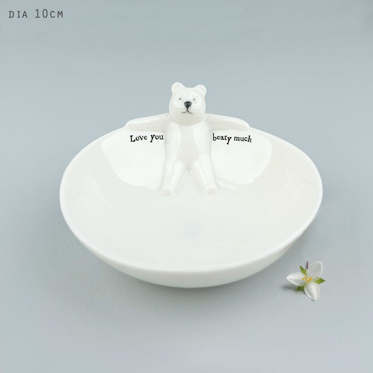 Stretching Bear Medium Porcelain Animal Bowl