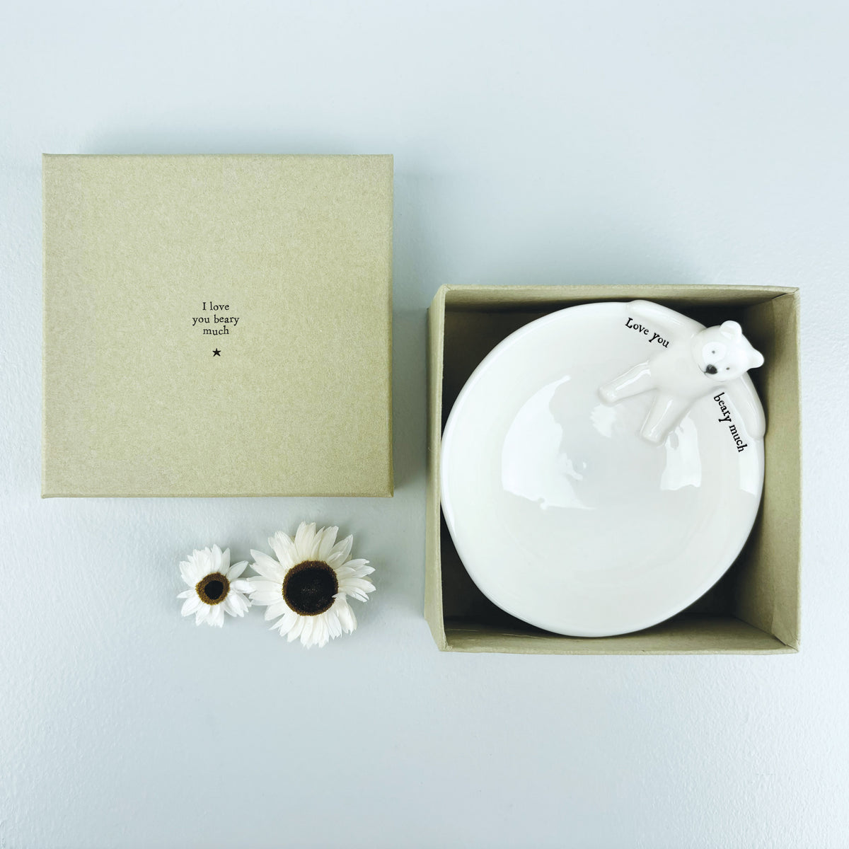 Stretching Bear Medium Porcelain Animal Bowl