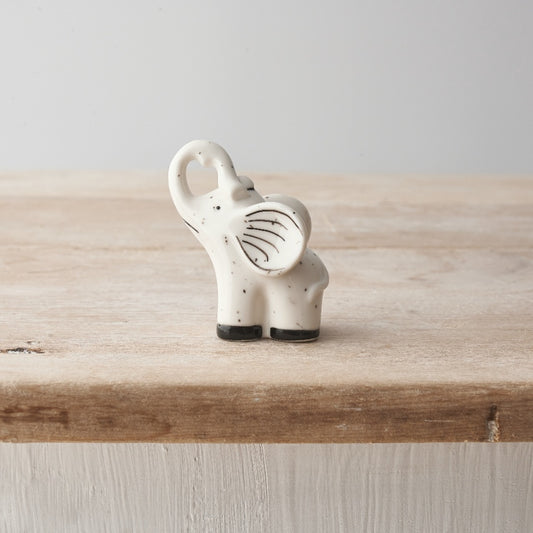 6cm Speckle Porcelain Elephant