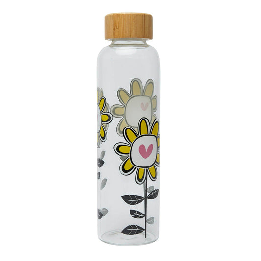 Sunflowers Glass Water Bottle