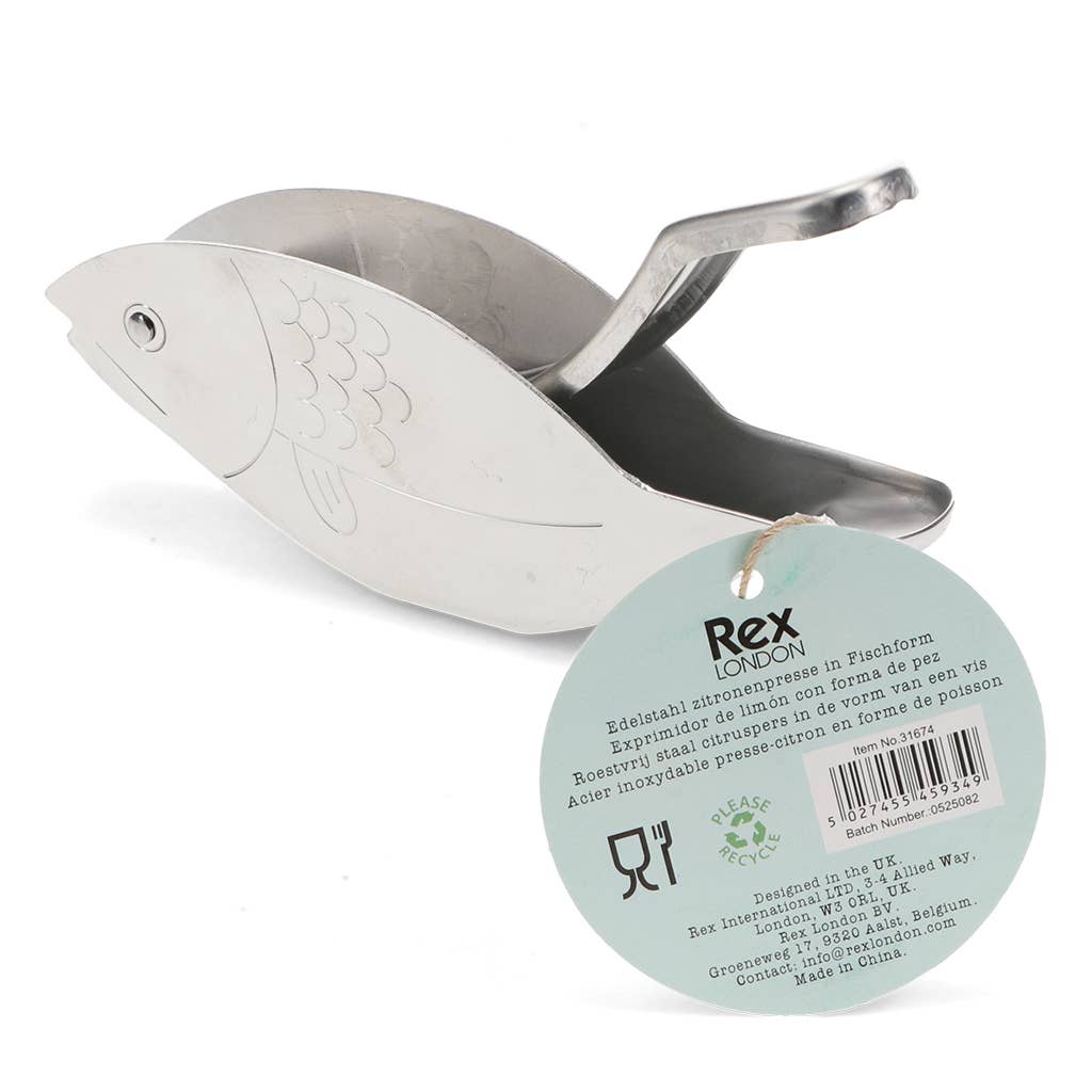 Stainless steel lemon wedge squeezer - Fish