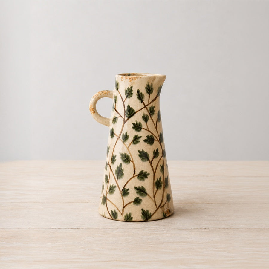 Leaf Ceramic Jug Vase, 24.5cm