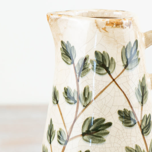 Leaf Ceramic Jug Vase, 24.5cm