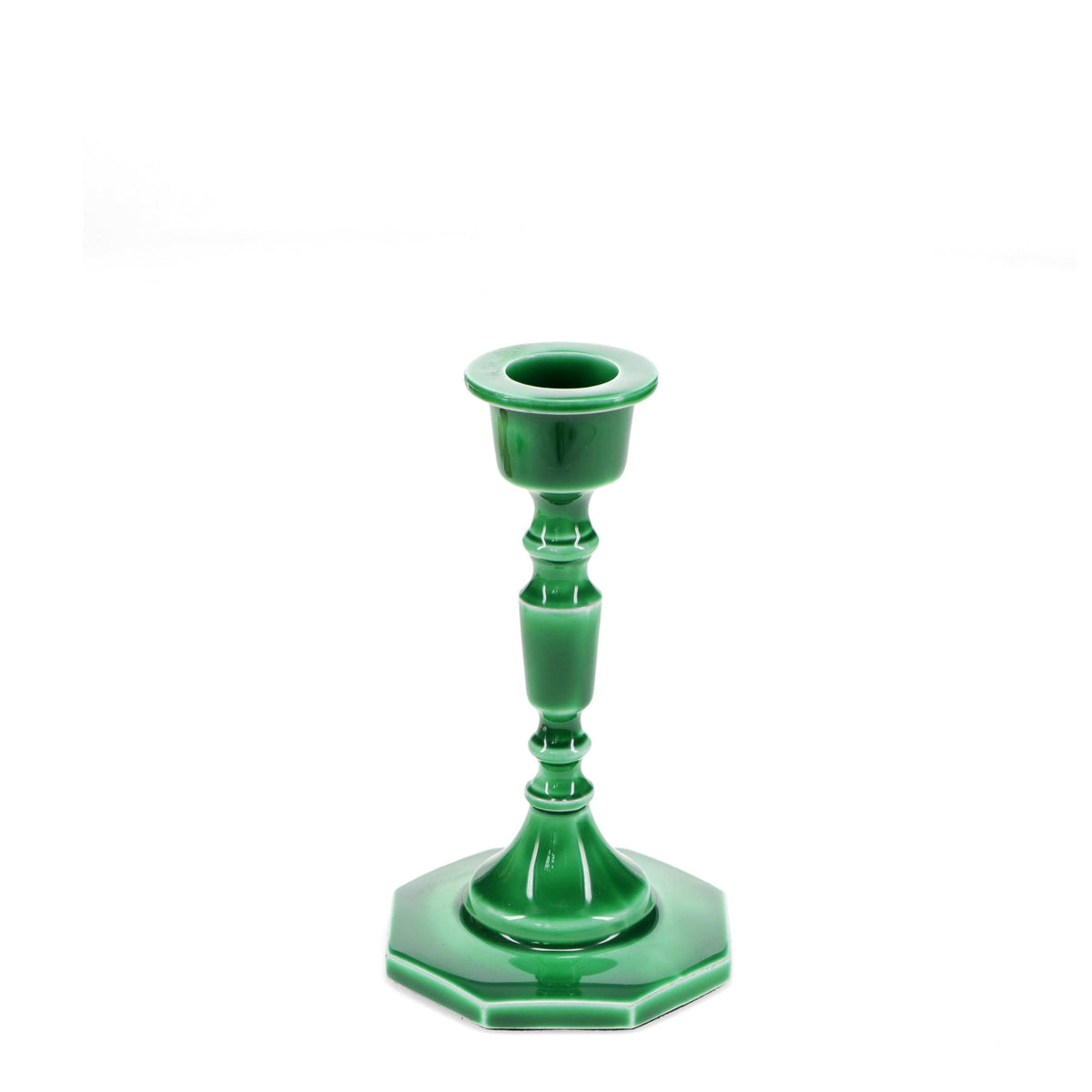 Enamel candlestick (13cm) - Dark green