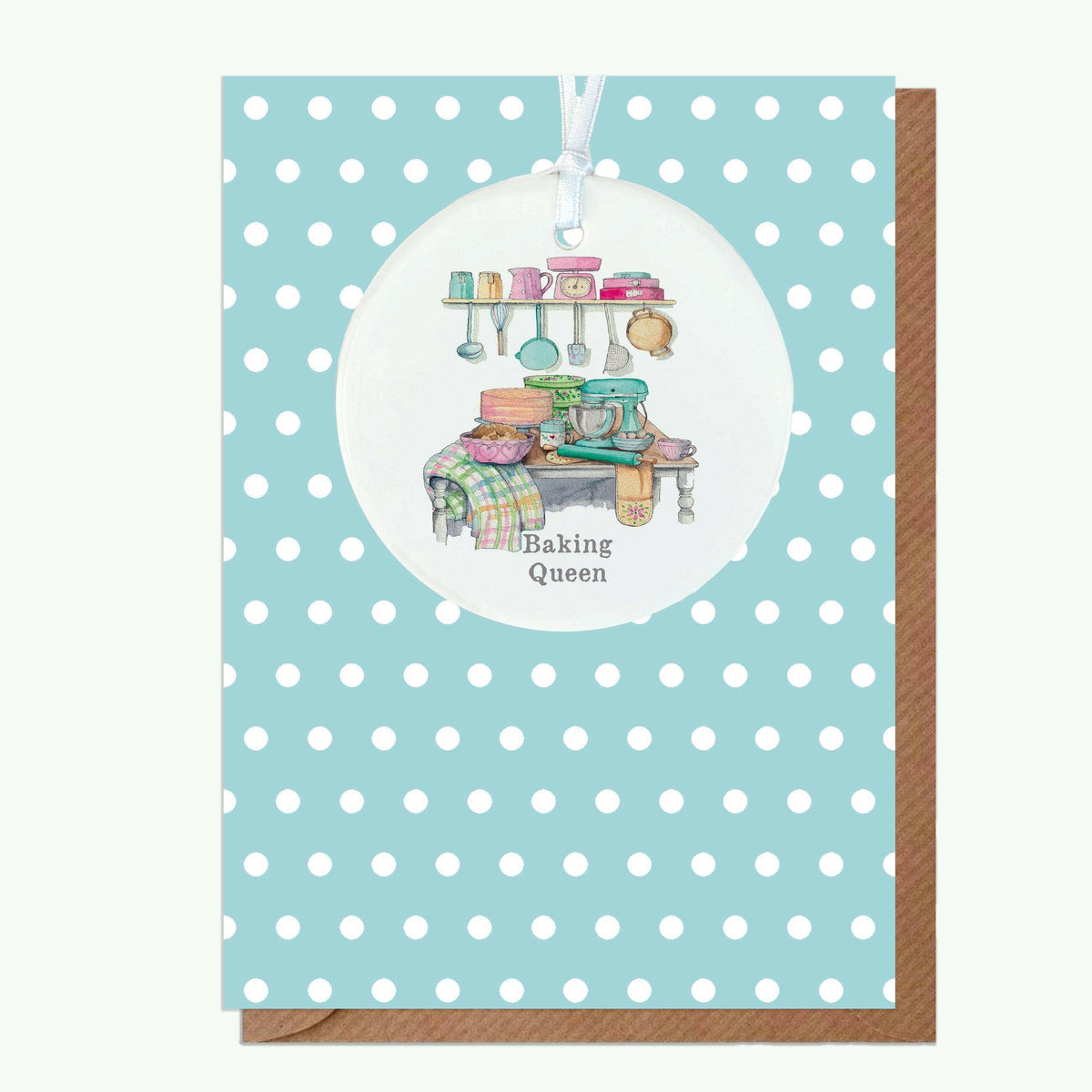 Ceramic Keepsake Decoration – Handmade Ceramic Hanging Ornament with Greeting Card Gift