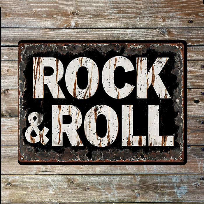 Rock And Roll Music Art Metal Sign Plaque