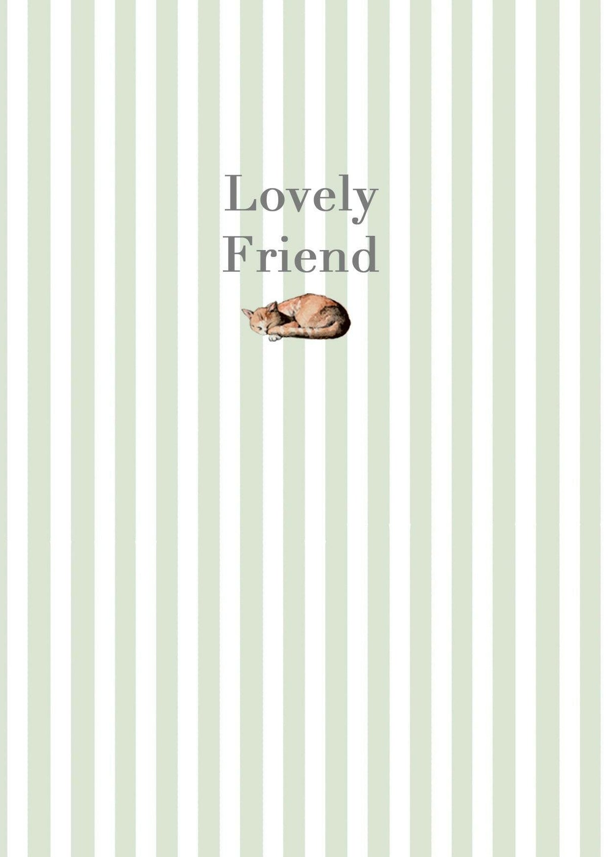 Ceramic Keepsake Decoration – Handmade Cat Friend Ornament with Luxury Greeting Card Gift