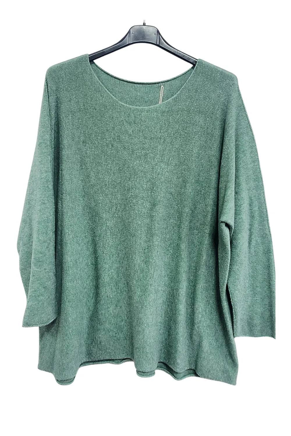 Italian Soft Knit Plain Long Sleeve Jumper Top