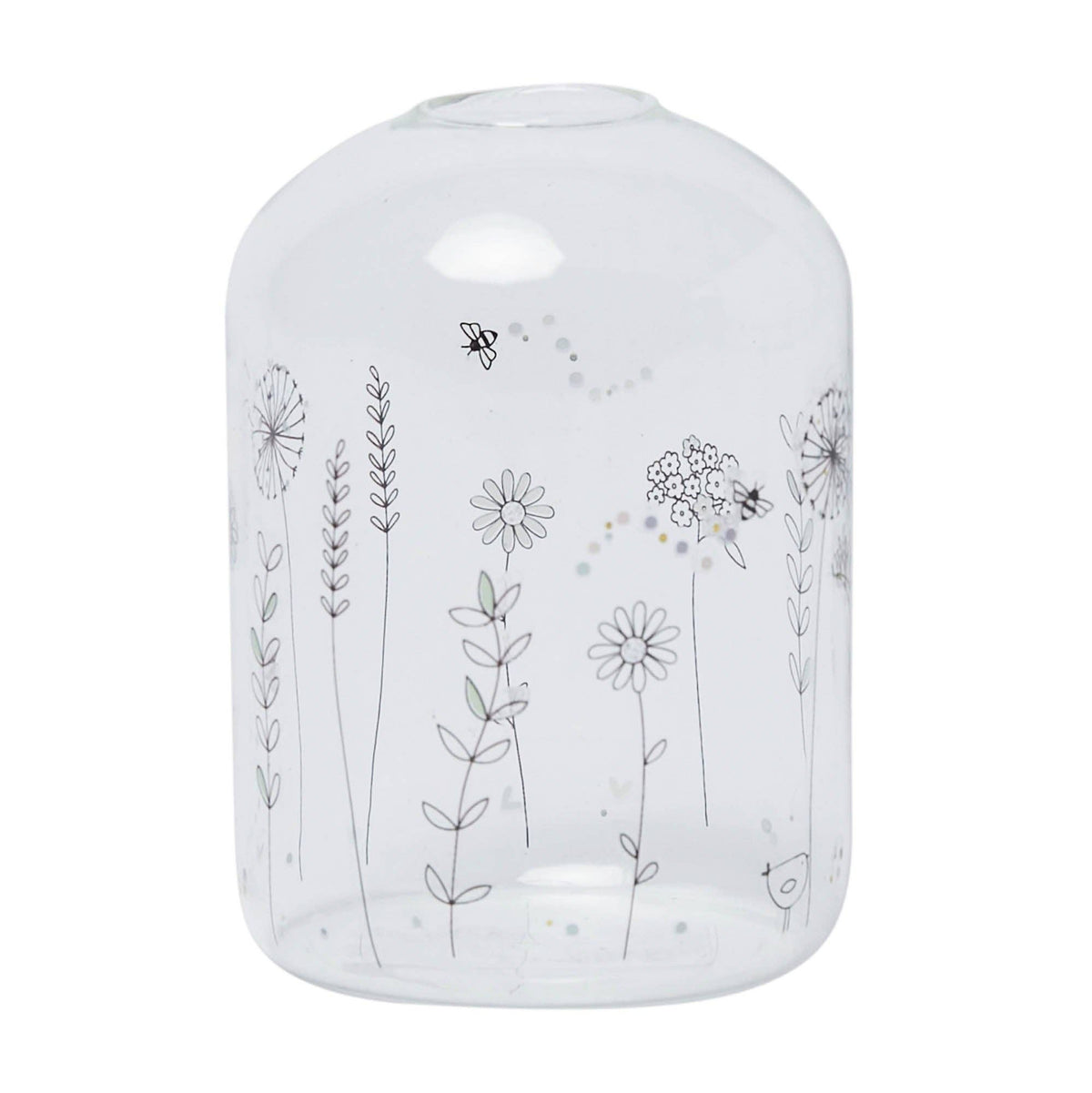 Wildflowers Borosilicate Glass Vase