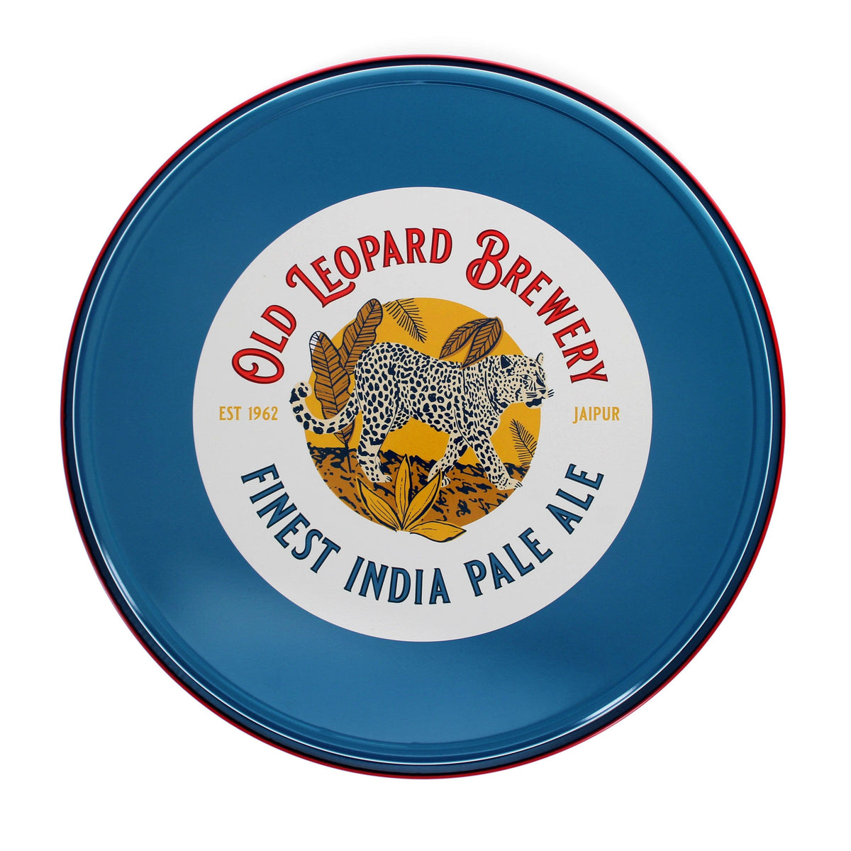 Round Metal Serving Tray - Old Leopard Brewery