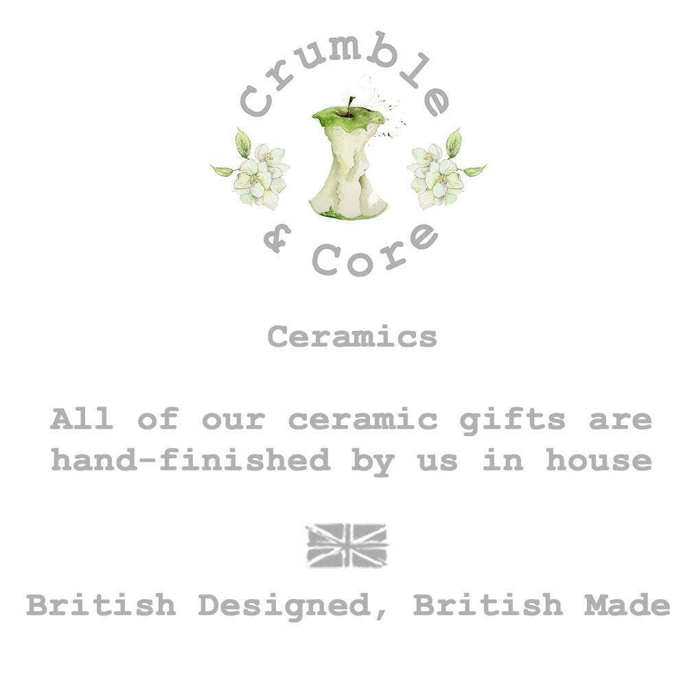 Hanging Ceramic Decoration – Handmade Keepsake Ornament with Satin Ribbon Gift