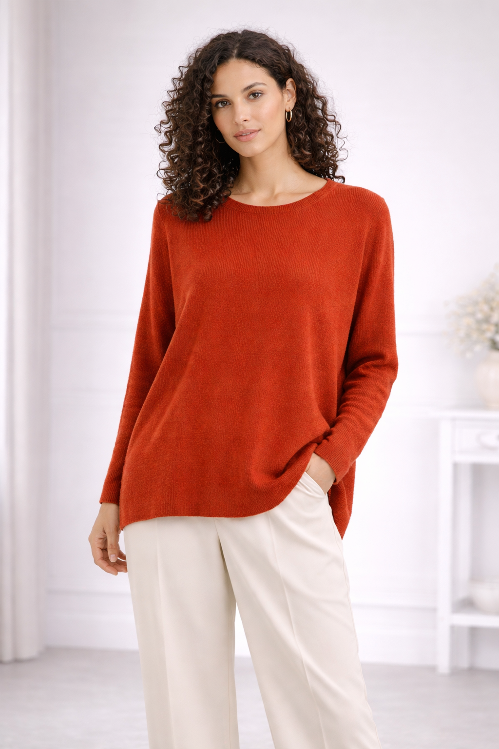 Italian Soft Knit Plain Long Sleeve Jumper Top